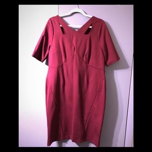 Burgundy lane bryant cut out bodycon dress new! 16
